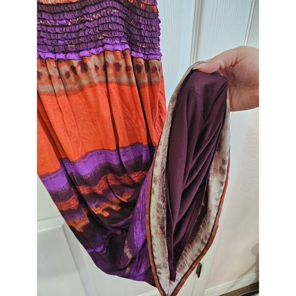 NWT Max Studio Orange Purple Sleeveless Midi Dress Size M - Picture 5 of 5